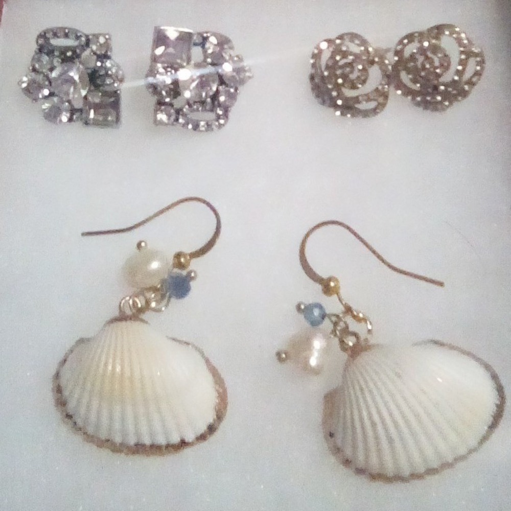 Unique Shell Pearl Charm Dangle Earrings Setβ For Women